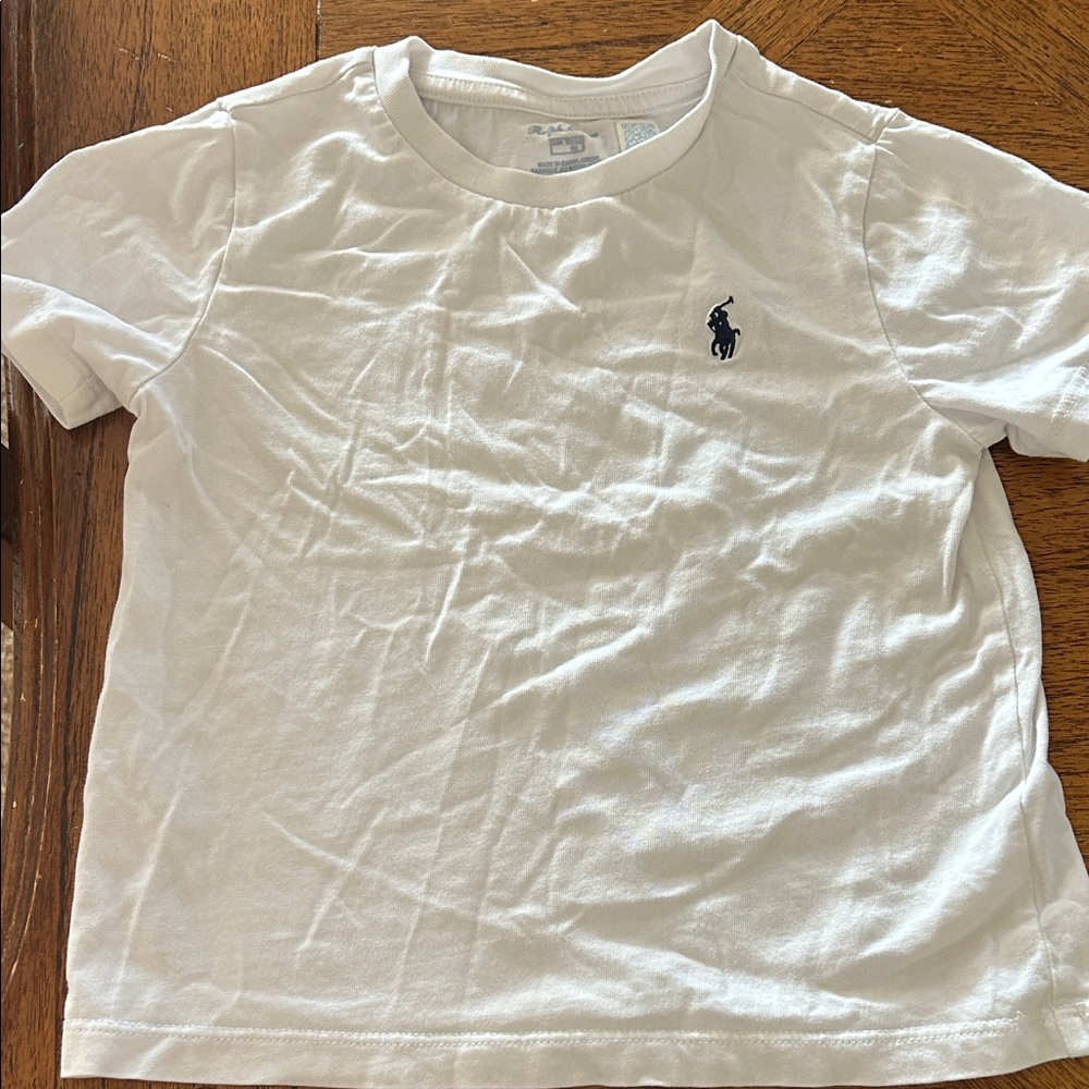 Ralph Lauren White Tee with Dark Blue Emblem